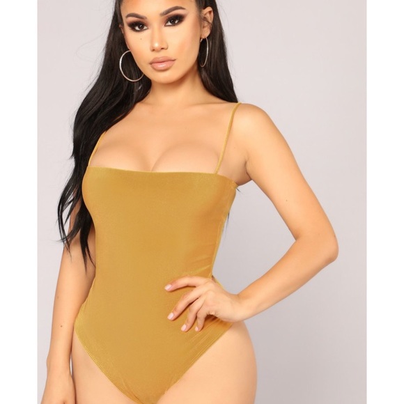 Don’t Be So Square Bodysuit- Mustard - Picture 2 of 5